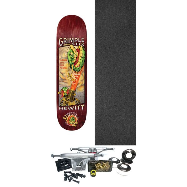 Anti Hero Skateboards Peter Hewitt Grimple Obvious Greats Skateboard Deck - 8.38" x 32.25" - Complete Skateboard Bundle
